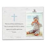 FDFHOME Baptism Picture Frame Gift for Godchild, First Communion Gifts Baptism Gifts for Boys, Godson Easter Confirmation Gifts from Godmother Godfather, Christening Keepsake Gift from Godparents