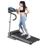 GYMAX Folding Treadmill, Electric Motorized Running Walking Machine with LCD Monitor, 12 Preset Program & Heart Rate Sensor, Compact Home Gym Cardio Training Workout Equipment