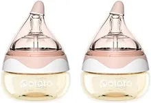 Baby Bottles for Newborn Baby PPSU Anti Colic Infant Bottles Wide Neck Breast-Like Nipple Slow Flow Breastfeeding Toddler Bottles-2pack (2.5 oz/pc, Pink)