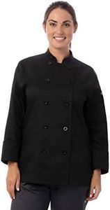 Chef Works Women's Le Mans Chef Coat, Black, 3X-Large