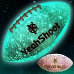 YeahShoot New Size 9 Glows in The Dark Football Luminous Rugby Ball, Durable for Night Play Cool Light up Football, Applicable to All venues (Starry Sky Purple, Official Size 9)