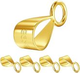 OHINGLT 14K Gold Bails for Pendants Clasp with Closed Loop,925 Sterling Silver Jewelry Bails for Pendants Slider Connectors for Necklace Jewelry Making Made in Italy(5Pcs)