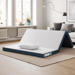 LINSY LIVING Folding Mattress Topper Queen, 4 Inch Trifold Mattress Topper with Washable Tencel Cover, Queen Memory Foam Mattress Topper, Foldable, Portable, Easy Storage, Queen Size, 80" * 60"