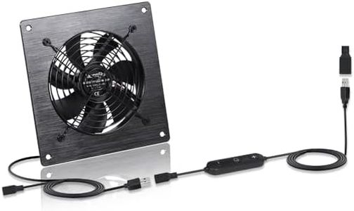 xiaoqijia USB 120MM Cabinet Fan 5V Quiet Cooling Fan DC 12V IPX5 Waterproof Fan System 6" with 10 Speed Control, for Home Theater AV Cabinet,Server Cabinet,Dog kennels,Greenhouse Cooling