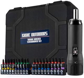 KNINE OUTDOORS Torque Screwdriver Wrench Driver Set 10-70 Inch Pounds lbs for Maintenance with T-bar Handle, 40 Hex Bits, 1/4" Socket, Shaft Extension, For Tools, Bike Repairing and Mounting (Black)