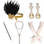 ZeroShop 1920s Great Gatsby Accessories Set for Women,Costume Flapper Headpiece Headband (Medium, M49)