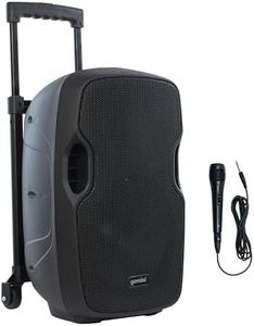 Gemini Sound AS-10TOGO - 1000W Peak Active Bluetooth® PA Speaker, 10” Woofer, Trolley Handle and Wheels, Long-Lasting Battery Powered, Wireless Mic, Echo for Karaoke, Perfect for Tailgates
