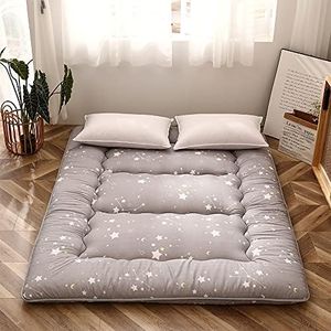 Grey Constellation Japanese Floor Futon Mattress, Tatami Floor Mat Portable Camping Mattress Kids Sleeping Pad Foldable Roll Up Floor Lounger Couch Bed with Mattress Protector Full Size