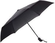 AmazonBasics Automatic Travel Umbrella, with Wind Vent, Black