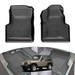 Huidnnas Jeep Wrangler TJ Floor Mats,Floor Liners for Wrangler TJ Accessories 1997-2006, TPE All Weather Protection Mat, Front Row Liner Electronic Pattern 2PCS Black