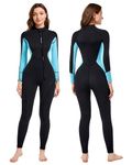 Lemorecn Wetsuits Womens Front Zip Neoprene 3mm Full Suit(CA3044-M)