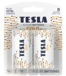 Tesla D Battery Gold+ Alkaline - Plus Extra Energy Batteries Blister Foil LR20/1.5V Pack of 2