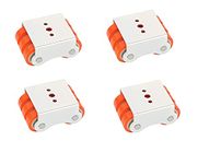 Nixnine Heavy Duty 6 x Fix Castor Wheel Four Nylon Wheel for Furniture, Table, Trolley, Double Bed, 400/450Kg Load Capacity/White -Orange Pack of 4