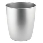 mDesign Wastebasket – Waste Paper Basket for Bathrooms, Bedrooms, Offices – Small Bathroom Bin for Waste and Rubbish – Chrome