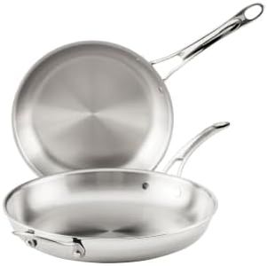 Anolon EverLast Tri-Ply Clad Stainless Steel Pan Set, 10 & 12.5-Inch