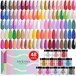 Saviland Dip Powder Nail Kit-48 Colors Dip Powder System French Nail Art Manicure Starter Kit