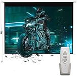 INMOZATA Electric Projector Screen 100inch / 203x152cm Motorised Projection Screen with Remote Control 4:3 Portable Foldable Anti-Wrinkles Projector Movie Screen for Theater Cinema