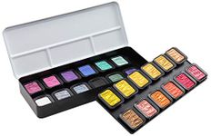 Finetec F2400 Metal Paint Box, Opaque Pearlescent Colours "Colourful", 24 Colours, Pack of 1