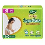 Dabur Baby Super Pants - XL (24 Pieces) | 12-18 kg | Baby Wipes Infused with Shea Butter & Vitamin E | Insta-Absorb Technology | Natural Skin Protection | NO Added Parabens & Fragrances