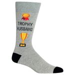 Hot Sox mens Wedding Bliss Novelty Crew Casual Sock, Trophy Husband (Sweatshirt Grey), Shoe 6-12 US