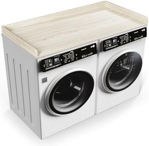 Washer Dryer Countertop with Non-Slip Mat, 27.5" x 54" Laundry Countertop with Edge Rails for Room Organization, Washer and Dryer Wood Countertop for Laundry Room Storage, Washer Dryer Topper -Oak