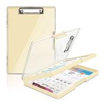 oddpod™ Heavy-Duty A4 Side-Opening Clip Pad with Clear Visible Top Panel/Clipboard with Dual Storage Case for Paper and Document Storage 1246 (Yellow)