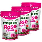 Casa De Amor Rose Potting Soil Mix, Ready to Use for Potting, Repotting and Topup for Rose Plants, 100% Organic (15 Kg)