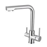 3 Way Water Filter Taps Swivel Spout Pure Drinking Water Kitchen Sink Mixer Tap Polished Chrome