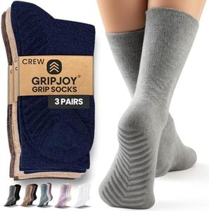 Socks with Grippers for Women - Hospital Socks - Non Slip Socks Womens - Grip Socks for Men - 3 Pairs