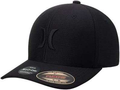 Hurley Men's Baseball Cap – Lightweight Curved Bill H2O Dri Fitted Caps for Men, Size Large-X-Large, Black