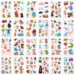 KUUQA Temporary Tattoos for Toddlers Cartoon Animal for Boys and Girls, 200+ Animal Designs, for Unicorn Birthday Party Supplies and Birthday Gift (24 Sheets)