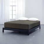 Comfort 100% Cotton 400 TC 1 Piece Fitted Sheet with 2 Matching Pillow Cover Elastic All Around - Fits Mattress Upto 8 to 10 Inch Dark Grey Color 78x60 Inch Elastic Fitted Sheet