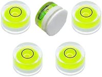 LAIESYA 5Pcs Small Circular Double Sided Adhesive Bubble Spirit Levels for Work shop, Speakers, Phonograph, Tripod, Turntable, Automount Telescope, Drill, Etc. (25x10mm)