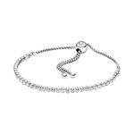 Pandora Timeless Rhodium plated sterling silver bracelet with clear cubic zirconia, 1