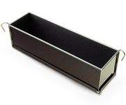 Pate Terrine Mold Non-Stick tinned steel with hinges. Size: 16" x 2-1/2" x 3". NP973-1