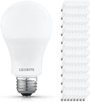 LUXRITE A19 LED Light Bulb 100 Watt Equivalent, 3500K Natural White, 1500LM, Non-Dimmable, Standard LED Light Bulbs, 12.5W, E26 Base, Enclosed Fixture Rated, Damp Rated, ETL Listed (96 Pack)