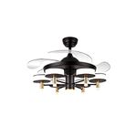 LUXAIRE Torrone Black LUX SLR0007 Retractable Blade BLDC Chandelier Fan