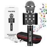 Mockins Wireless Bluetooth Karaoke Microphone with Built in Bluetooth Speaker All-in-One Karaoke Machine | Compatible with Android & iOS iPhone - Black Color