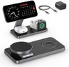 EXW Station de Charge for iPhone 16 15 14 13 12 Pro/Max/Plus, Apple Watch 9 8 SE 7 6 5 4 3 2, Airpods 2/3/Pro,Station de Charge,Chargeur sans Fil Rapide (Tout Noir)