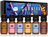 P&J Trading Fragrance Oil Carnival Set | Cotton Candy, Night Air, Marshmallow, Orangesicle, Root Beer, and Caramel Corn Candle Scents for Candle Making, Freshie Scents, Soap Making Supplies