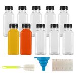 Yzpklhw 10 Pcs 8.45 oz/250ml Plastic Juice Bottles with Tamper Seal Lids, Empty Reusable Plastic Bottles, Juice Smoothie Drink Milk Shot Bottles Containers with Lids for Juice, Milk, Water, Beverages