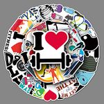 50Pcs Fitness Stickers Trendy Waterproof Gym Stickers for Laptop Guitar Skateboard Water Bottle Luggage Notebook Phone Bicycle Car Computer,Vinyl Inspirational Sports Decals for Teens Adults