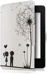 kwmobile Étui Compatible avec Amazon Kindle Paperwhite Coque - Étui à Rabat magnétique Tablette eReader Similicuir - Noir-Blanc