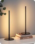 EDISHINE Modern LED Table Lamp, 3 Color Temperatures, Stepless Dimmable Minimalist Bedside Lamp, Touch Control Nightstand Lamp for Bedroom, Living Room, Office, Matte Black, 2 Pack (2700K-6500K)