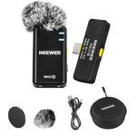 NEEWER Wireless Microphone System for USB C, Noise Cancelling Lapel Lavalier Microphone for Podcast Vlog Live Streaming, Clip on Mini Lav Mic Compatible with iPhone 15 Series Android Phone, KM15