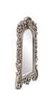 Howard Elliott Sherwood Hanging Accent Wall Mirror, Ornate Arched Antique Silver Resin Frame, Arch Shape Mirror for Home, Living Room, Entryway, 14 x 22 Inch