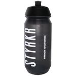 STYRKR Sports Water Bottle 500ml Cycling Water Bottle in Clear Transparent Black - Squeezable, Wide Mouth & Easy Clean - Bike, Sports or Gym