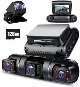 PRUVEEO Dash Cam, 4 Channel Camera FHD 1080Px4, Front, Left, Right and Rear, Front and Rear Inside, Built-in GPS, 256 GB Max, Free 128GB Micro SD Card, D90-4CH