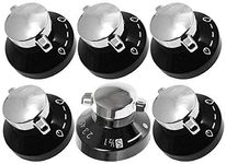 bartyspares® SIX STOVES & NEW WORLD Gas Oven Flame Control Knob Hob Cooker Switch Silver Black