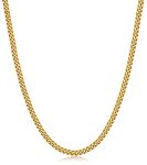 Evegfts Gold Chain Men, 3.5MM Diamond Cut Mens Chain Necklace Miami Cuban Chains for Men Women Jewelry Gift for Women Men Boy Girls Super Sturdy Shiny Mens Necklaces 22 Inch